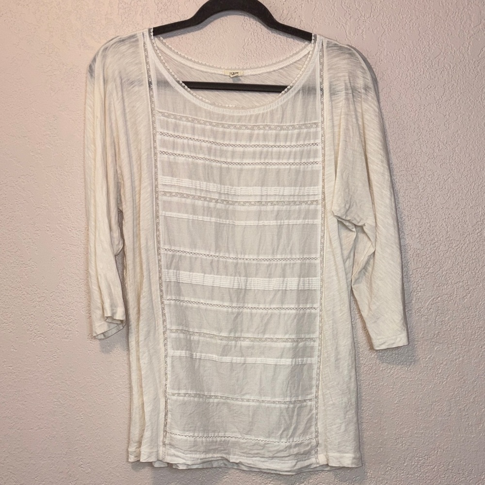 J. Crew cream knit top M